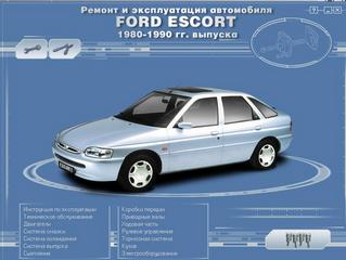 Мультимедийное руководство по ремонту и эксплуатации Ford Escord 1980-1990 годов выпуска.
