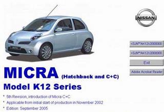 Сервисное руководство по ремонту и обслуживанию автомобиля Nissan Micra серии K12
