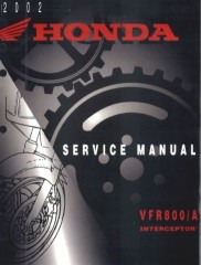 Руководство по эксплуатации, техническому обслуживанию и ремонту мотоцикла Honda VFR800/A Interceptor 2002