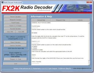 FX2K Radio Decoder - Коды автомобильных магнитол. Для разблокировки авто магнитол по серийному номер