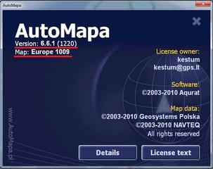 AutoMapa EUROPE v6.6.1 1220 Final ( 2010 Multi ) с картой 2010.09 от Navteq